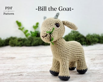 Modèle de crochet de chèvre, chèvre Amigurumi, téléchargement PDF, Crochet kid, jouet Billy Buck