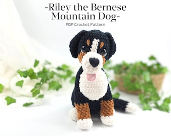 Berner Sennenhund, Amigurumi Hund Häkelanleitung, großer sitzender Welpe PDF