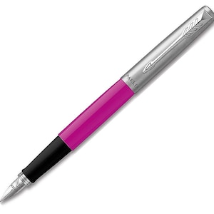 Parker Jotter Originals Fountain Pen, Classic Magenta Finish, Medium Nib, Blue & Black Ink