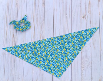 Dog bandana with matching scrunchie