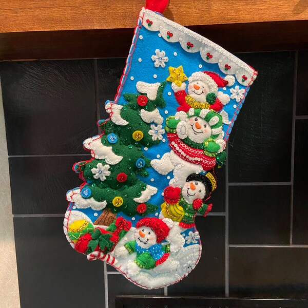 Celebrating Snowmen Christmas Stocking