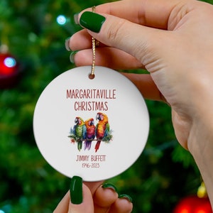 Margaritaville Christmas Ornament - Jimmy Buffett Gift - Parrot Heads Club - Jimmy Buffett Ornament - Tropical Holiday Decor