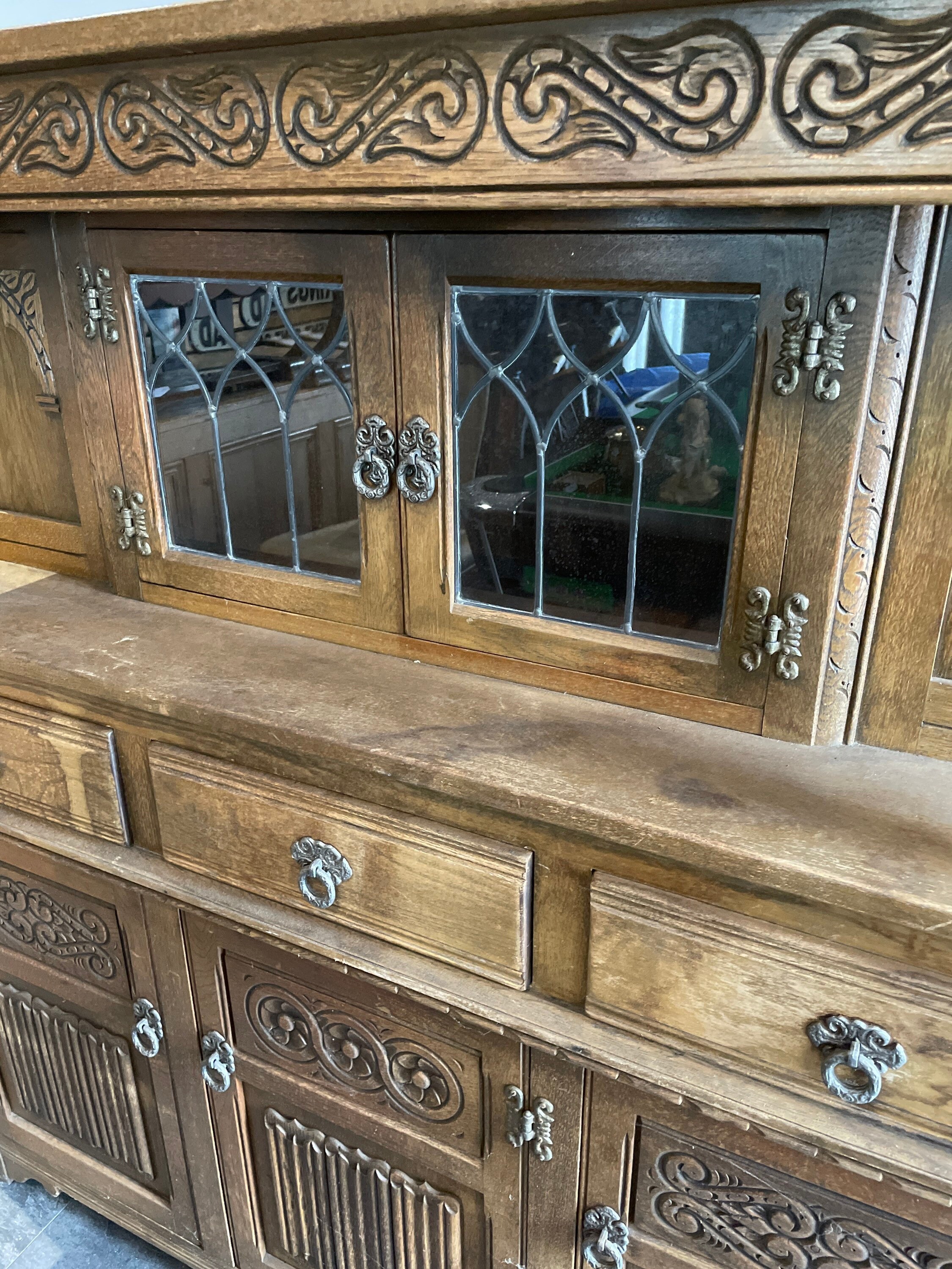 An oak sideboard dresser in the style of Old Charm with two Etsy