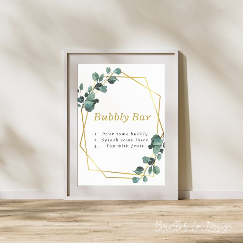 Bubbly Bar Printable Templates, Bubbly Bar Sign, Bridal Shower ...