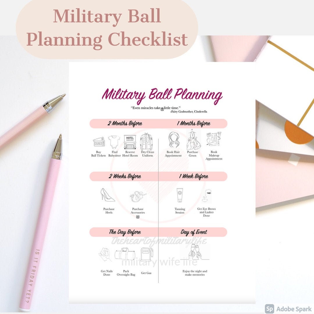 Military Ball Planning Checklist Digital Download Etsy