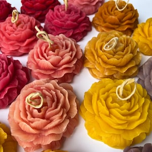 Peony Candles handcrafted with 100% beeswax