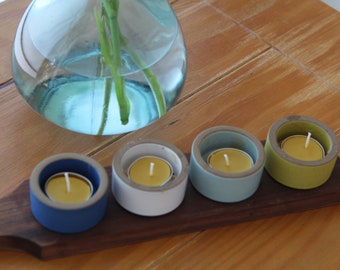 Pure Beeswax Tea lights 100% Beeswax non-metal cored wicks non-paraffine trempé Wicks Set of 6