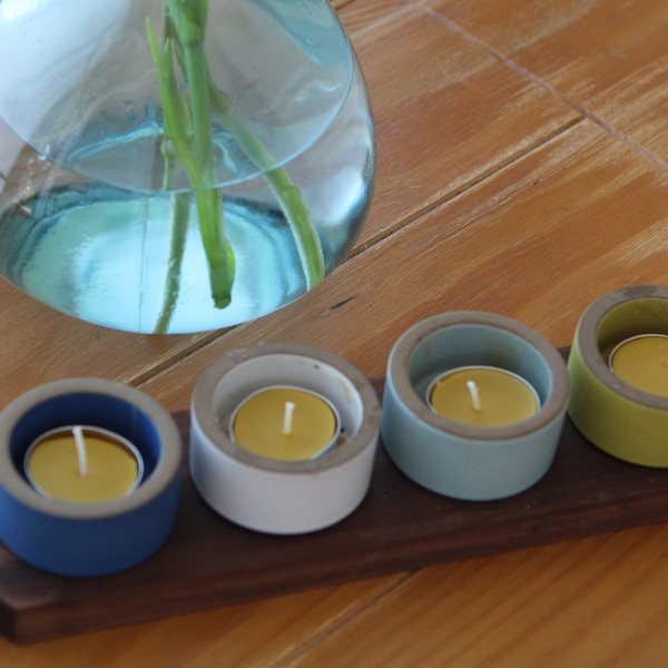 Pure Beeswax Tea lights 100% Beeswax non-metal cored wicks non-paraffin dipped wicks Set of 6