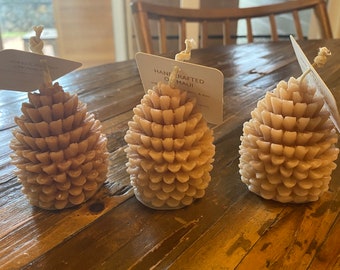 Pinecone Beeswax Candle