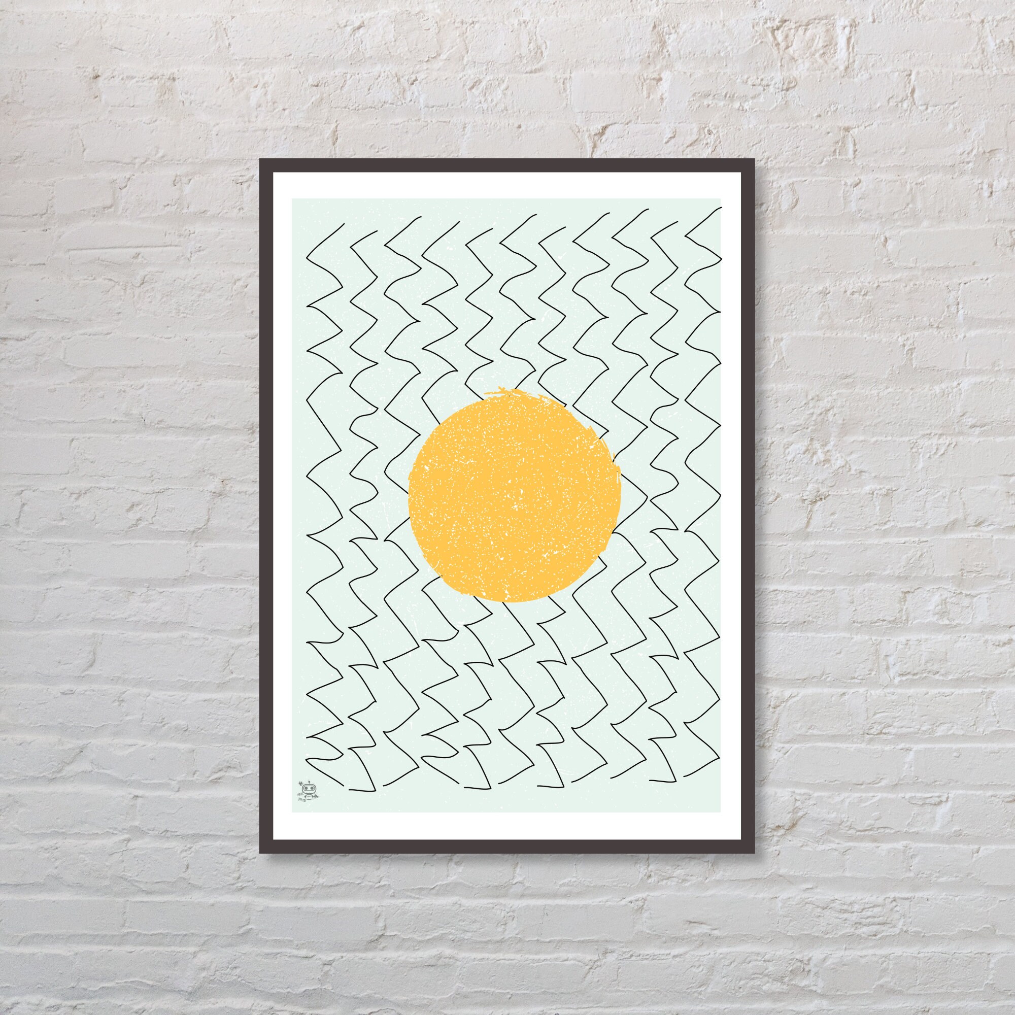 Abstract Yellow Wall Art Yellow Sun Wall Art Print Boho Sun Etsy