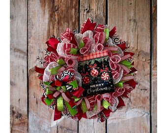 Peppermint Merry Christmas Wreath