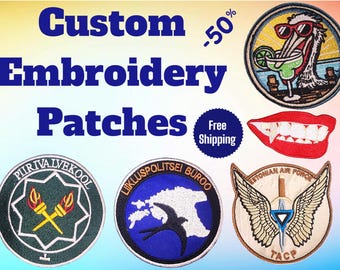 Benutzerdefinierte Stickerei Patches, zum Aufbügeln oder Aufnähen, personalisiertes Logo