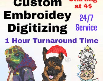 Custom Embroidery Digitizing: Logo, 3D Puff, Patch (PES, DST, JEF)