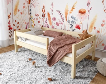 Kinderbett, Montessori Bett, Lit Cabane, Hausbett, Kleinkindbett, Hausbett Kind, Lit Montessori, Lit Enfant, Letto Montessori, Natur