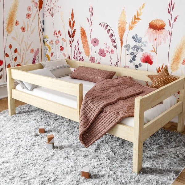 Kinderbett , Montessori Bett, Lit cabane,House bed,Toddler bed, Hausbett Kind, Lit montessori, Lit enfant,Letto Montessori,Natur