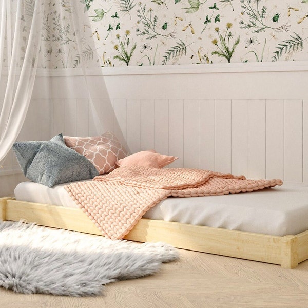 Kinderbett , Montessori Bett, Lit cabane,House bed,Toddler bed, Hausbett Kind, Lit montessori, Lit enfant,Letto Montessori,Natur