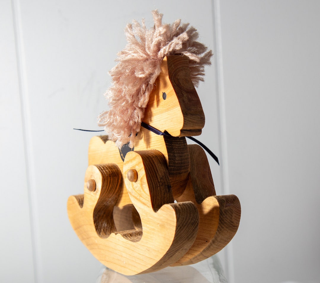 Rustic Toy Rustic and Vintage Wooden Rocking Horse Toy . 6 Inches Tall - Etsy