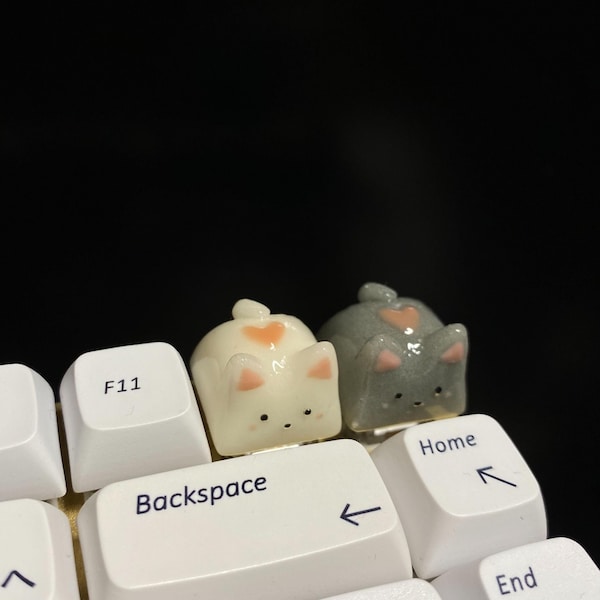 Matching Cat Kitty Keycaps | Valentine Keycaps | Couple Keycaps | Artisan Keycap