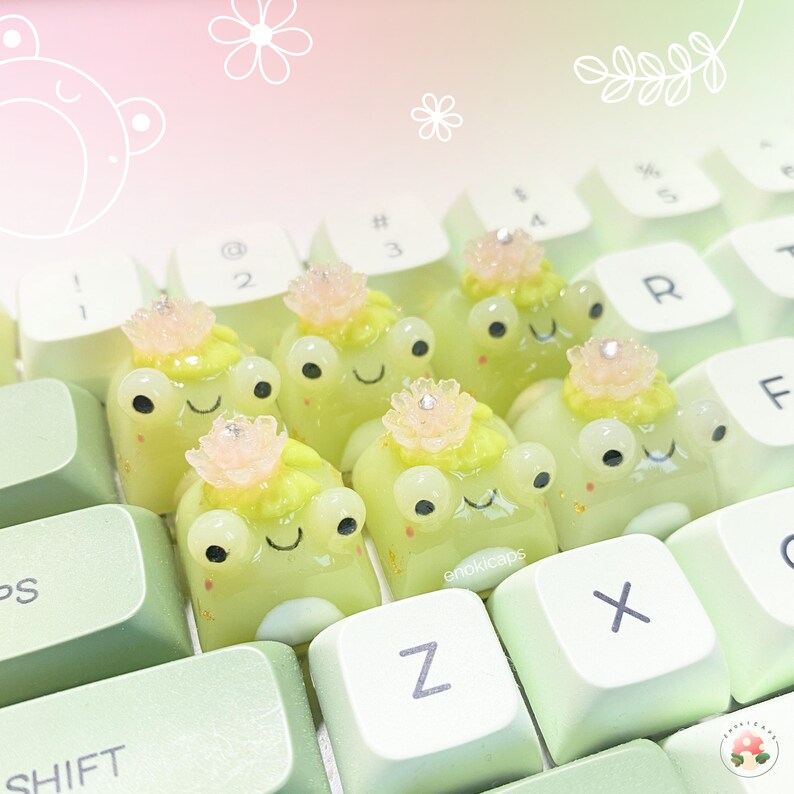 Frog Keycap With Lilypad Artisan Keycap Etsy