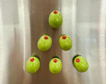 Olive Fridge Magnets | Handmade Clay Magnets | Kitchen Decor Gift | Fruit Magnets