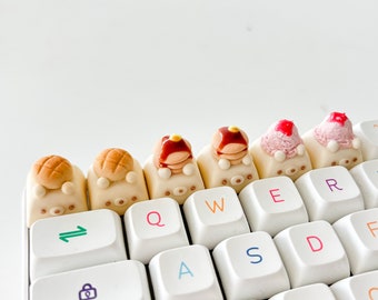 Melonpan Bear Keycap | Bo Lo Bao Keycap |Icecream bear keycap|  Bear keycap| Artisan Keycap | Desserts