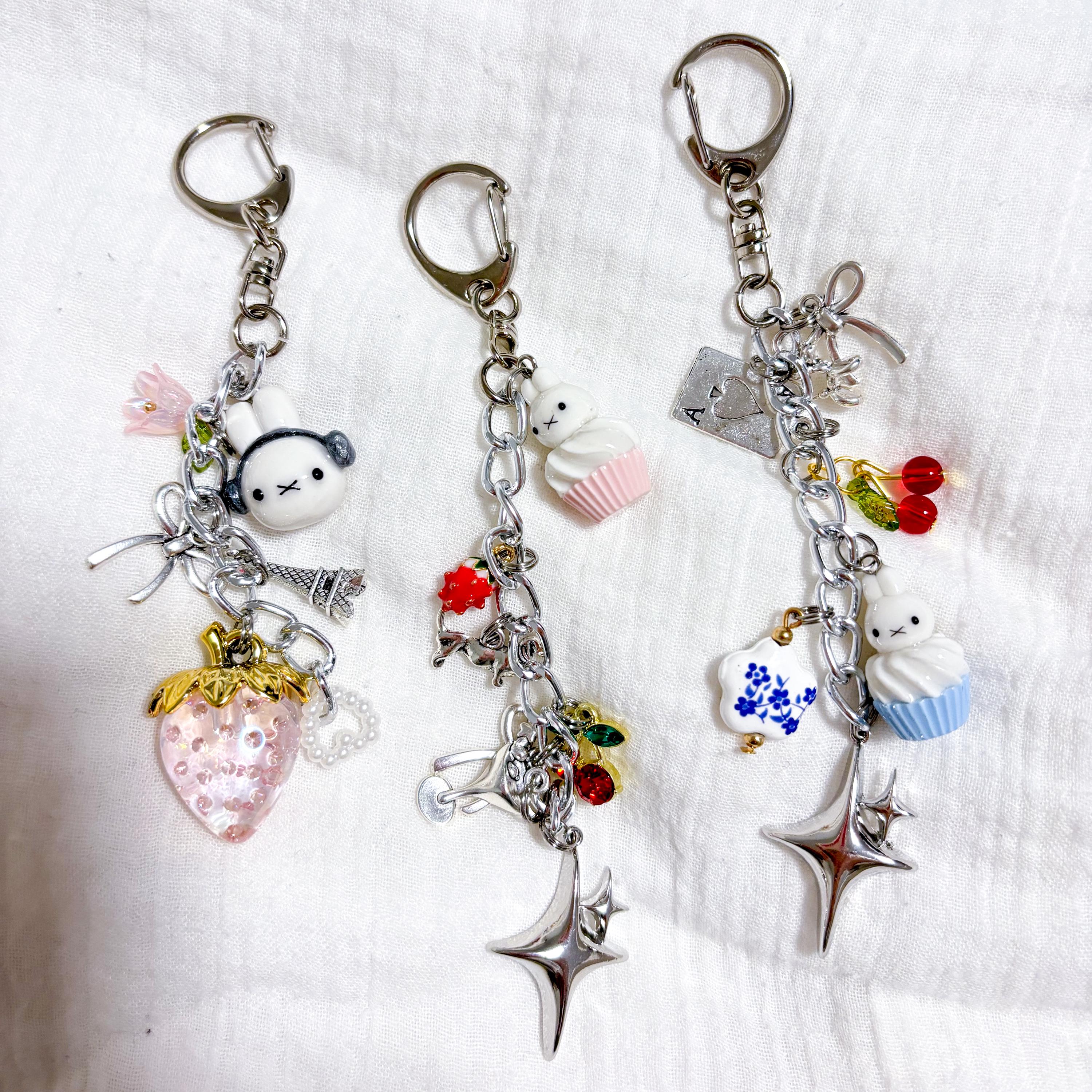 Handmade Bag Charm | Bunny | Strawberry | Cherry | Charm | Kawaii