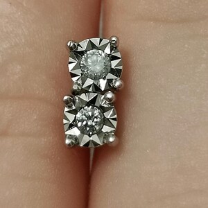 Natural Diamond Sterling Silver Stud Earrings 0.20 ctw.