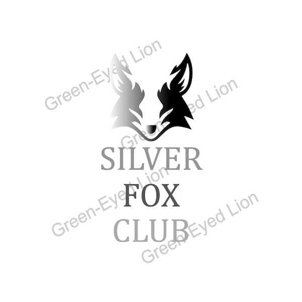 Silver Fox Club Digital File- Silver Fox File For T-Shirts, Calendars, Cups,  and More- Silver Fox Head PNG SVG Digital Download