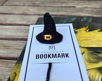 Black Halloween Witch hat bookmark crochet