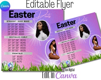Folleto de Pascua, Folleto de venta de Pascua, Folleto de redes sociales