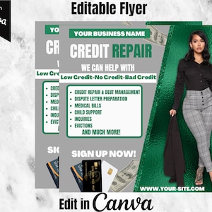 Credit Repair Flyer Editable Flyer Template Canva