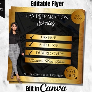 Tax Prep DIY Social Media Flyer  Template, Tax Prep Services Instagram Template, Tax Social Media Template, DIY Tax Flyer