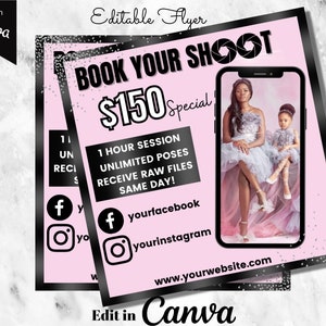 Editable Photography Social Media Flyer, Photographer flyer Customize