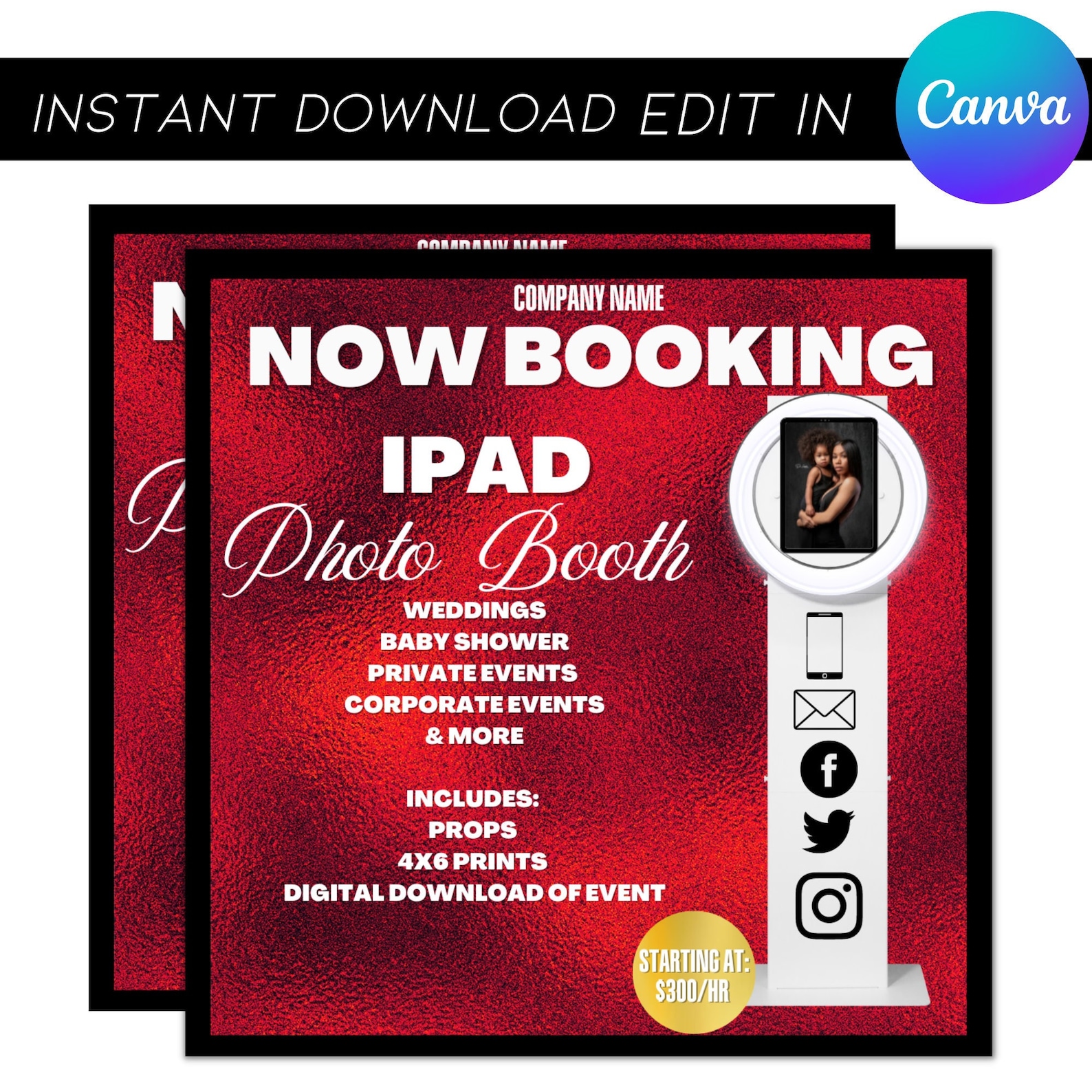 IPad Photo Booth Flyer/ iPad Booth Flyer/white iPad Photo Booth