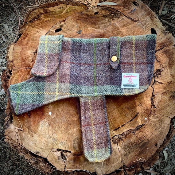 Luxury Harris Tweed Dog Coat Brown/green Tartan Etsy