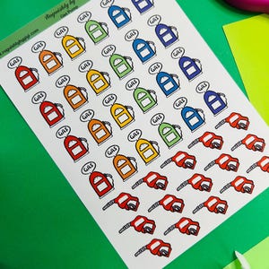 Gas Tracker Planner Stickers, Reminders for Journals, Planners, Calendars, and Bujo
