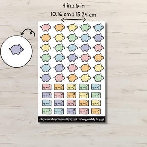 Zahltag Planer Sticker Blatt, Bullet Journal, Scrapbooking, Pastell Regenbogen, Produktivität, Erinnerung