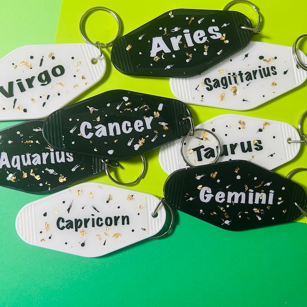 Horoscope Motel Keychains, Bachelorette Wedding Favors, Gifts for Mom