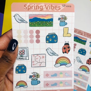 Spring Time Sticker Sheet, Spring Aesthetic, Flowers,