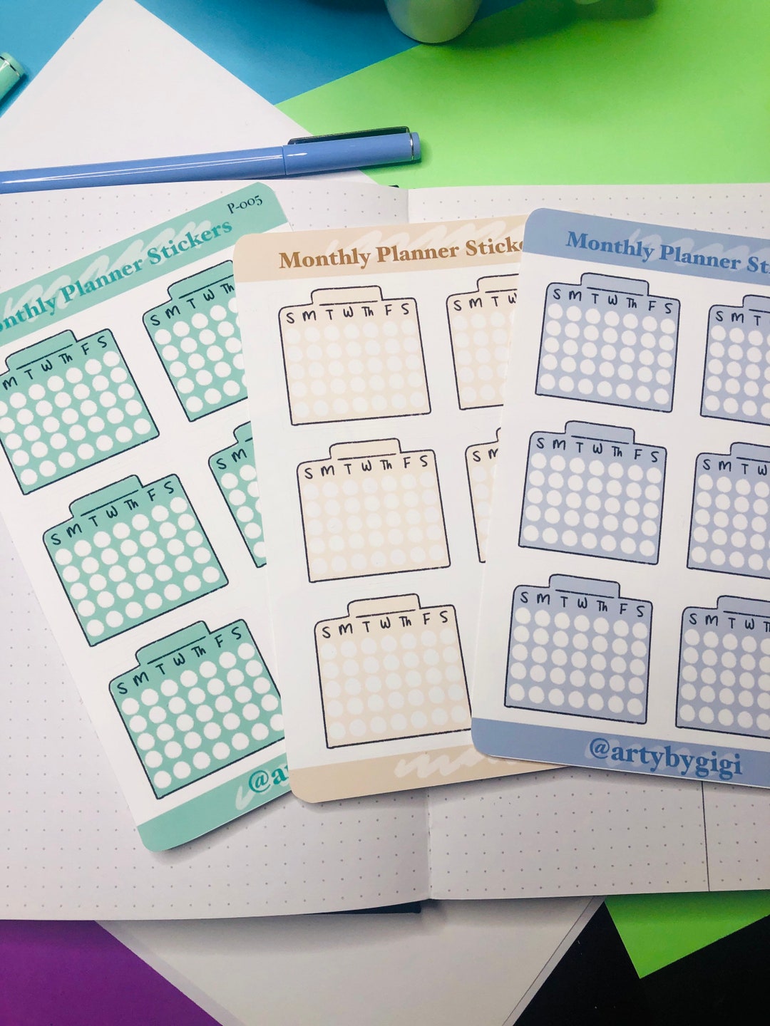 Mini Monthly Sticker Sheet, Undated, Planner, Journal, Fill-in - Etsy