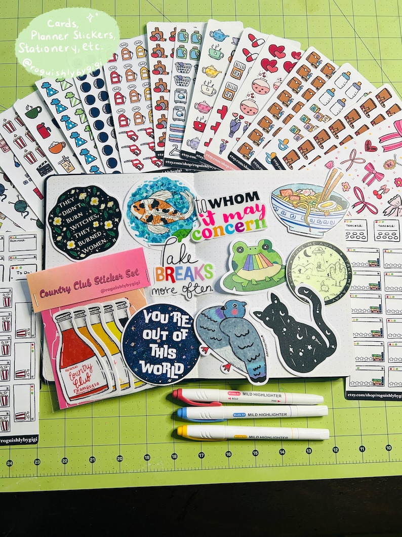 Traffic Cone Planner Stickers, Construction Planner Sticker Sheet ...