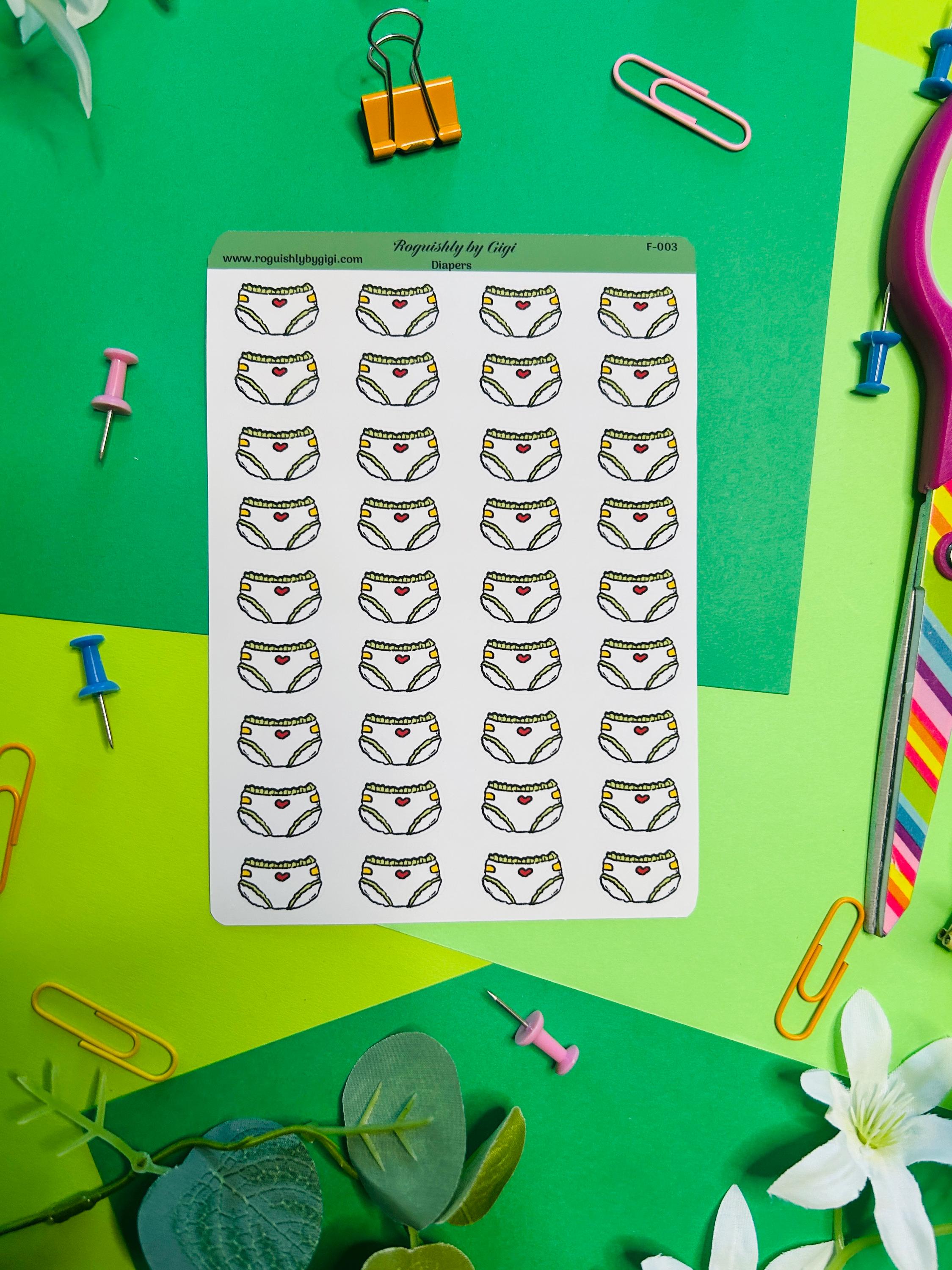 Diaper Planner Stickers, Deco, Organization, Functional Stickers - Etsy