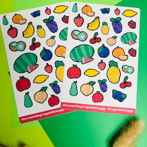 Sticker Sheet- Fruits, Fruity Sticker Sheet, Stationery, Planner, Scrapbook, Bullet Journal