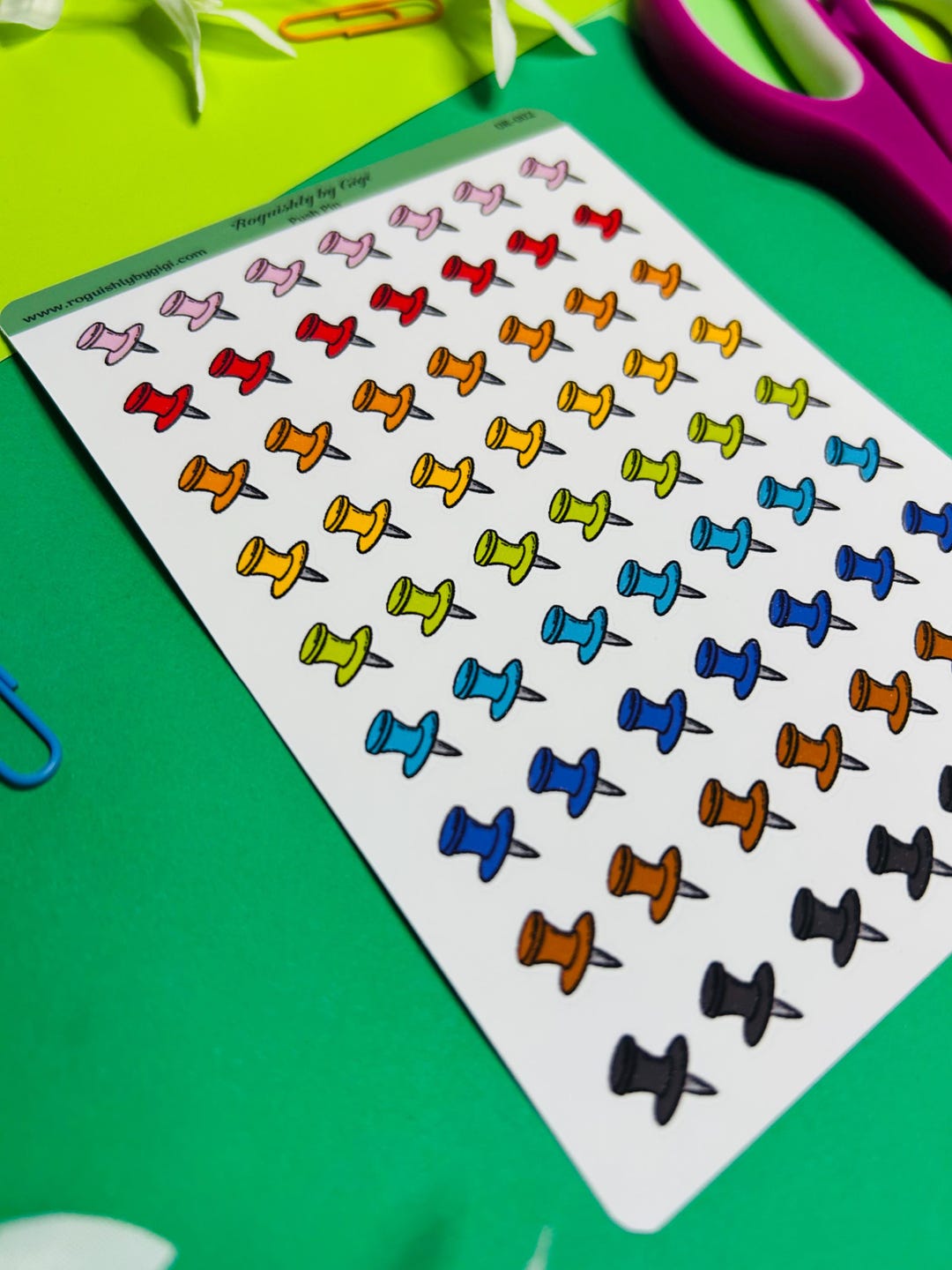 Push Pin Planner Stickers, Mini Icon Sticker, Reminders for Journals ...