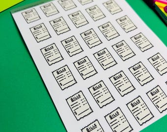 Bills Due Planner Stickers, Budget Planner, Reminders for Journals, Planners, Calendars, and Bujo