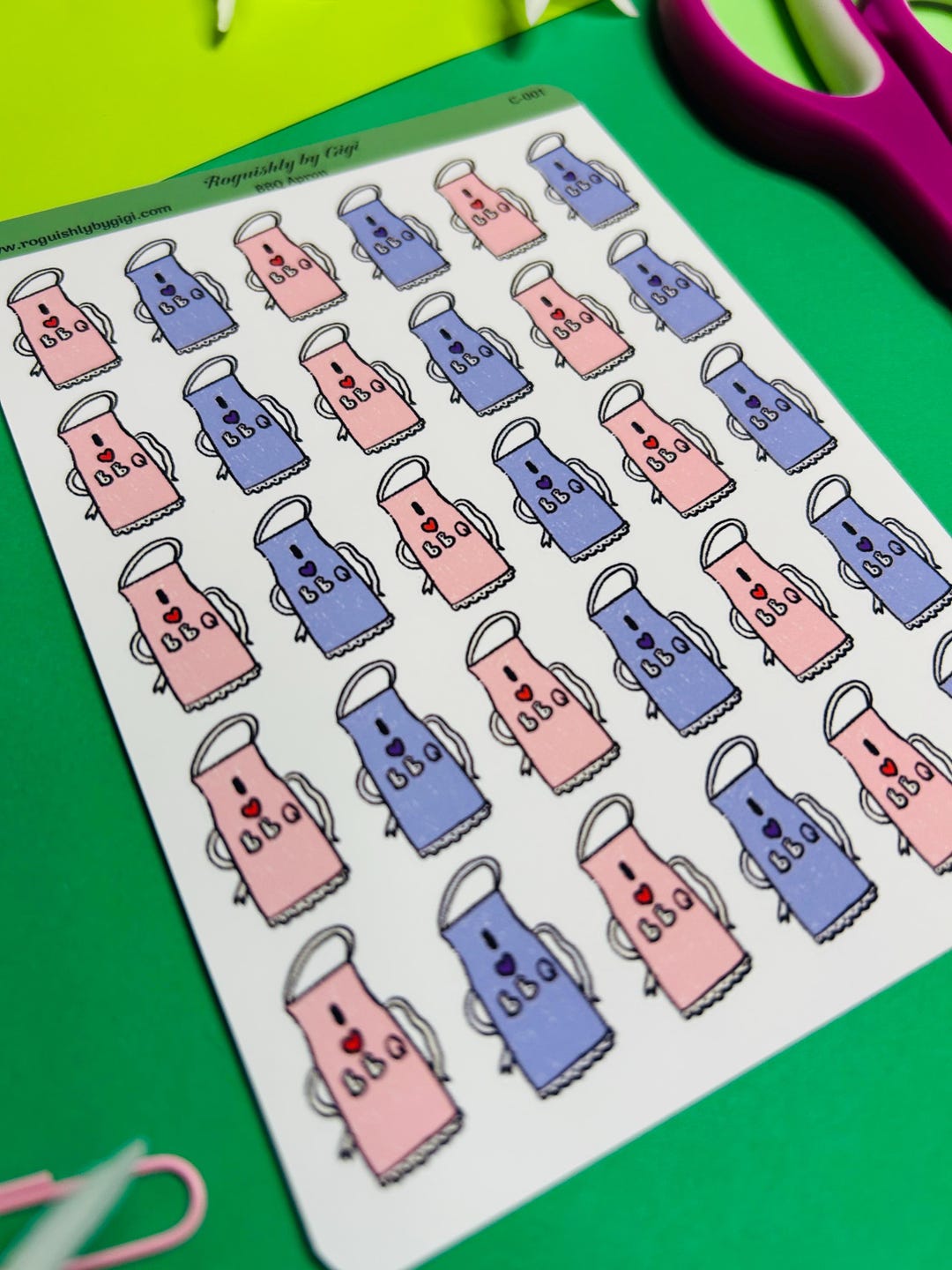 Kitchen Apron Sticker Bbq Apron Planner Stickers, Summer Cookout Icons, Grilling Planner ...