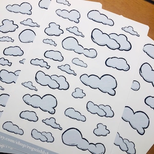 Blue Clouds Planner Sticker Sheet, Bullet Journal, Scrapbook
