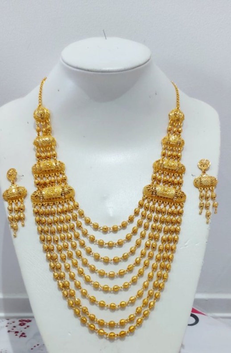 Gold Neckless Set Indian Bollywood Traditional Bridal - Etsy