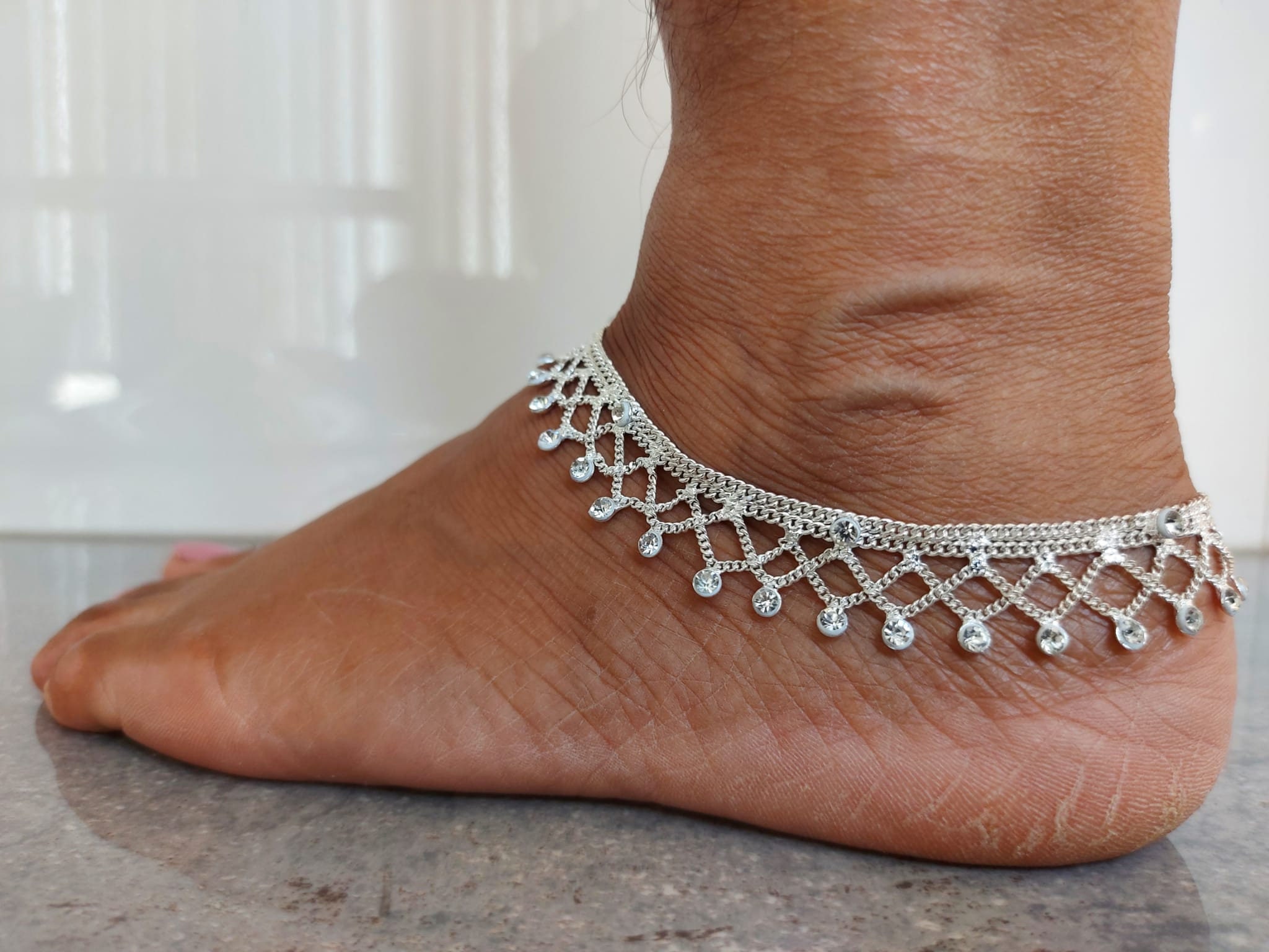Indian Diamante Anklet Foot Jewellery Payal Etsy