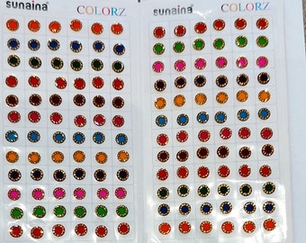 Bindi  indian Bridal Jewellery Multicolours Festival forehead  Bridal Jewellery Temporary Body  Nail   Face Sticker Indian Bollywood Fashion